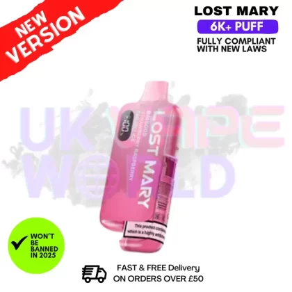 Straw Rasp Cherry ICE Lost Mary 6K Puff Pod Kit – Only £8.99