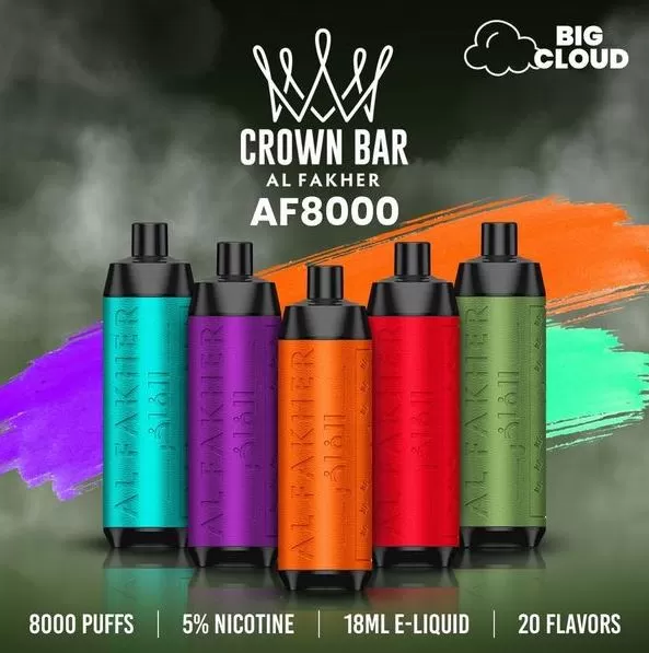 Al Fakher - Crown Bar Disposable Vape (8,000 Puffs) - Gum / 5 mg - Image 2