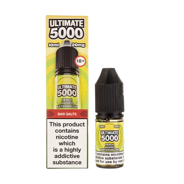 Peach Mango Watermelon Nic Salt E-Liquid by Ultimate 5000 Bar Salt - 10mg