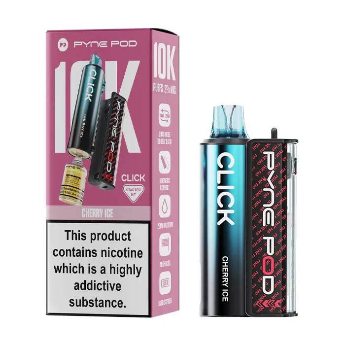 Box of 5 - Pyne Pod Click 10K Prefilled Pod Vape - Cherry Ice