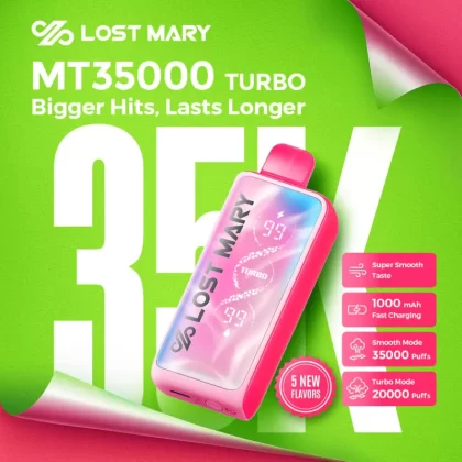 Lost Mary MT35K MT35000 Turbo Disposable Device - 35,000 Puffs - Winter Mint (Soccer Edition)