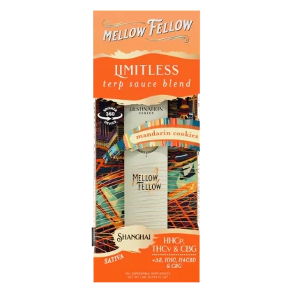 Mellow Fellow Limitless Blend – Terp Sauce 1ml Disposable Spinner Vape – Mandarin Cookies (Sativa)