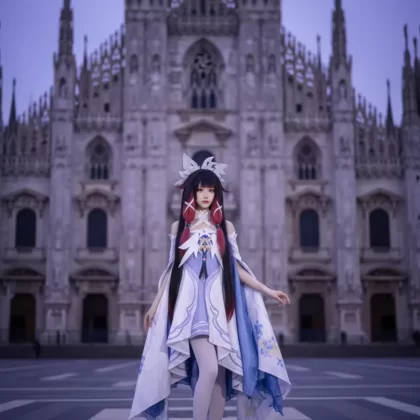 Columbina Cosplay Costume - Genshin Impact Fatui Harbinger Full Set with Wig & Shoes
