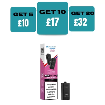 Pack of 2 Hayati Mini Ultra 1500 Prefilled Pods (2x750 Puffs) - Blue Razz Cherry