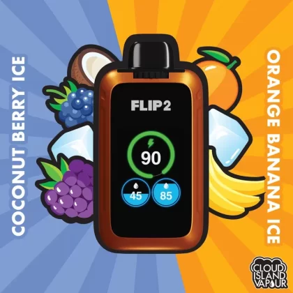 Flip 2 Disposable Vape – Coconut Berry Ice And Orange Banana Ice