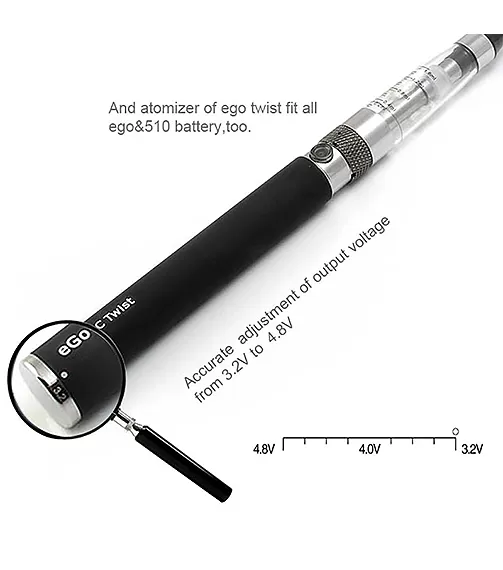 Ego C Twist 1300mAh 510 Thread Cart Battery + Charger - Discountvapepen - Image 2