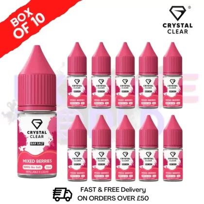 Mixed Berries Crystal Clear Nic Salt Box Of 10 – Only £17.99