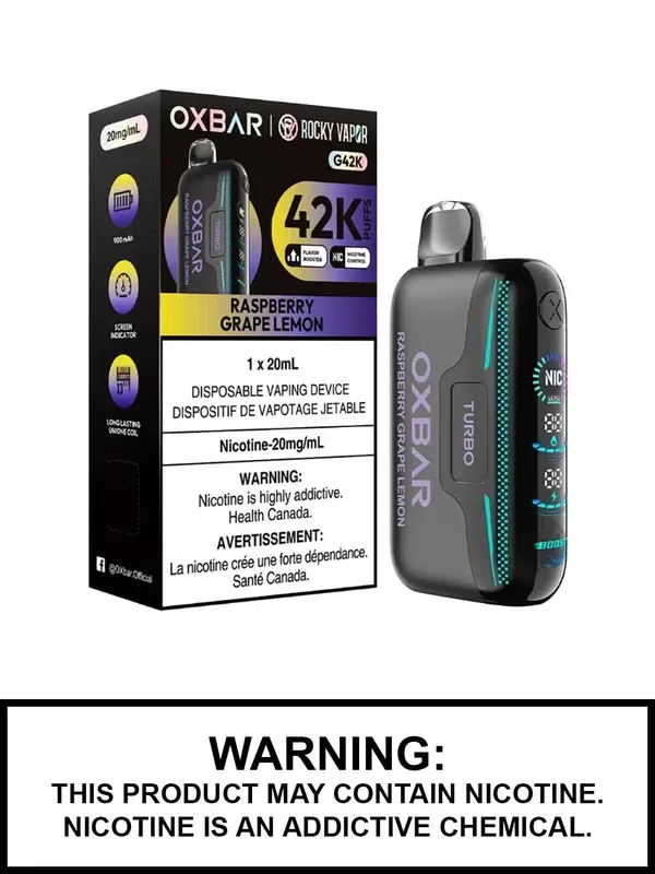 Raspberry Grape Lemon Oxbar G42K Disposable Vape