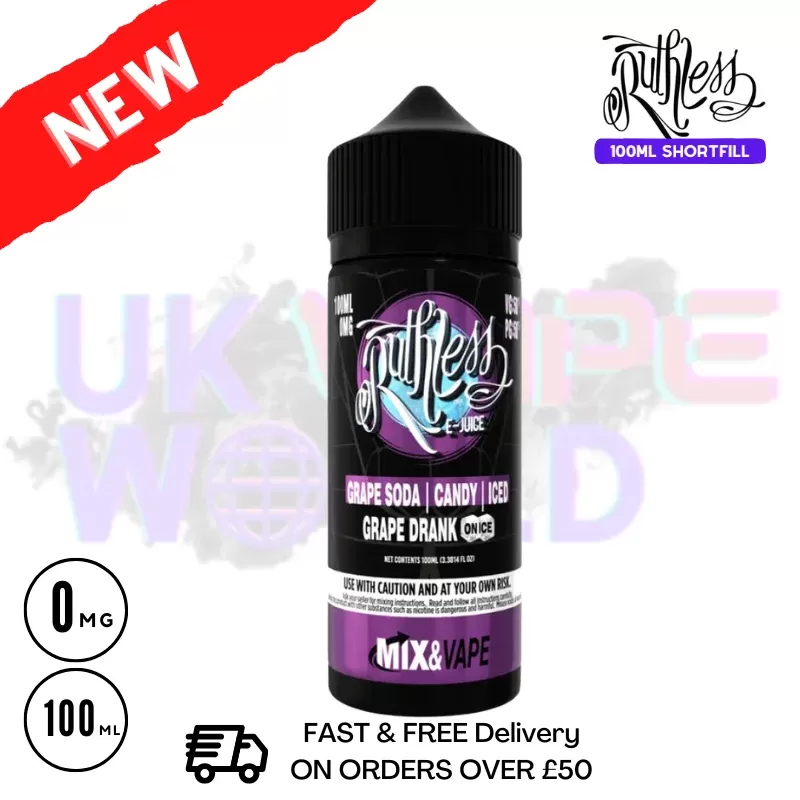 Grape Drank On Ice Ruthless 100ml shortfill e liquid – £7.99
