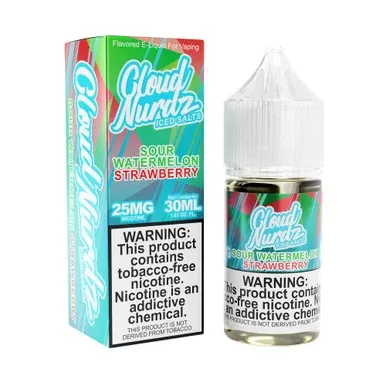 Sour Watermelon Strawberry Iced Cloud Nurdz TFN Salts 30mL