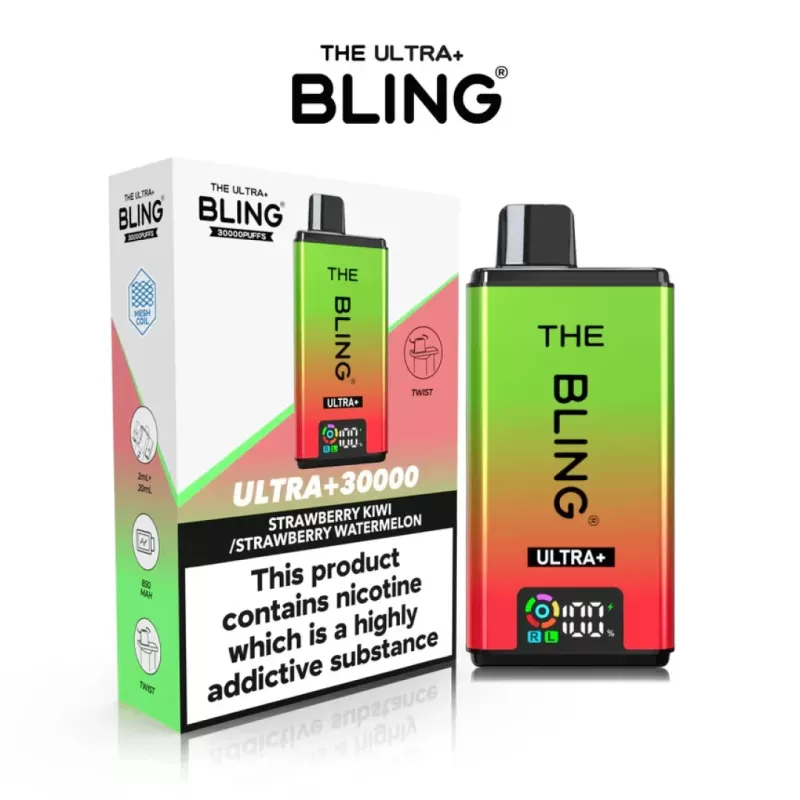 The Crystal Bling Ultra Plus 30K Prefilled Pod Kit - Fruit Bomb/Strawberry Watermelon Bubblegum