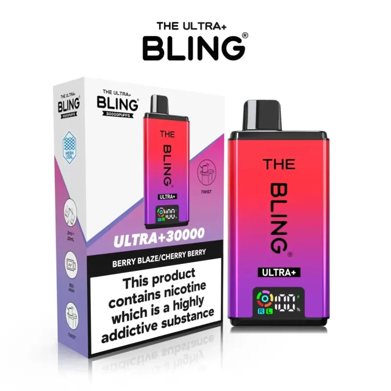 The Crystal Bling Ultra Plus 30K Prefilled Pod Kit - Fruit Bomb/Strawberry Watermelon Bubblegum - Image 3
