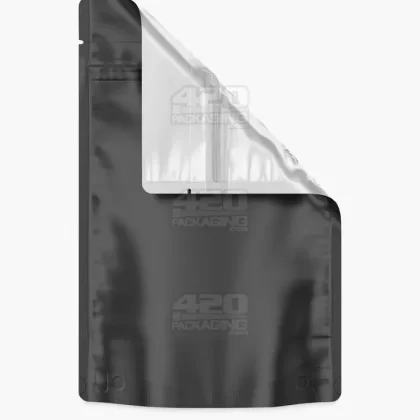 Tamper Evident | Matte Black Vista Mylar Bags | 6in x 9.3in – 28g – 1000 Count