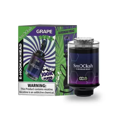 Smookah Disposable E-Hookah Head (100K Puffs) - FLAVORS#B-Pop>Blue Mist>Blue Razz Lemonade>Double Apple>Extreme Mint>Grape Mint>Lady Killer>Love 66>Lucid Dream>Mango Mucho>Peach Mango>Strawb