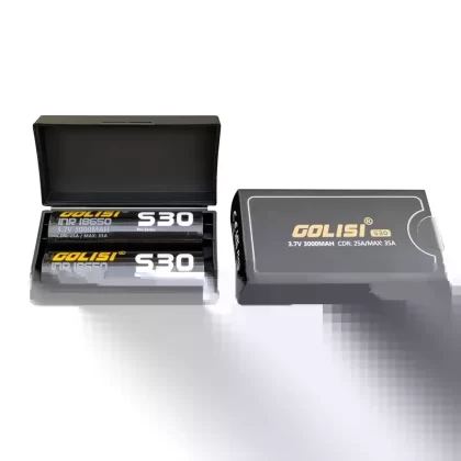 2pcs Golisi S30 INR 18650 3000mAh 35A Flat Top Li-ion Rechargeable Battery