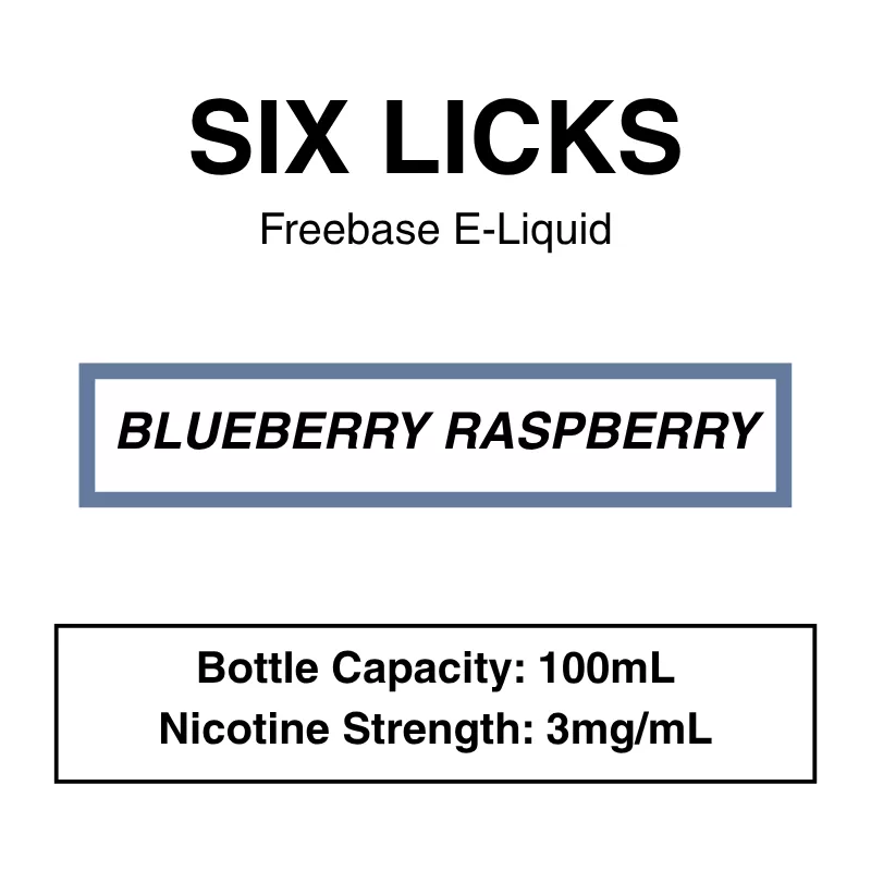 Six Licks – Freebase E-Liquid – 100mL - Image 2