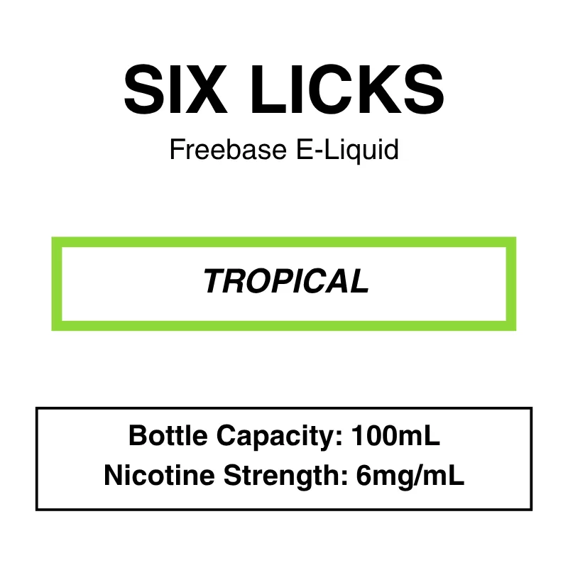 Six Licks – Freebase E-Liquid – 100mL - Image 3
