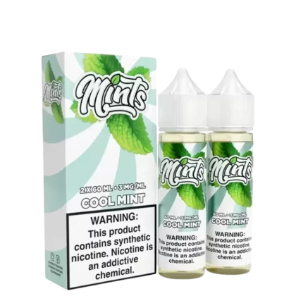 MINTS Cool Mint Eliquid by Mints Vape Co. (Freebase) – 120mL (2x60mL Bottles)