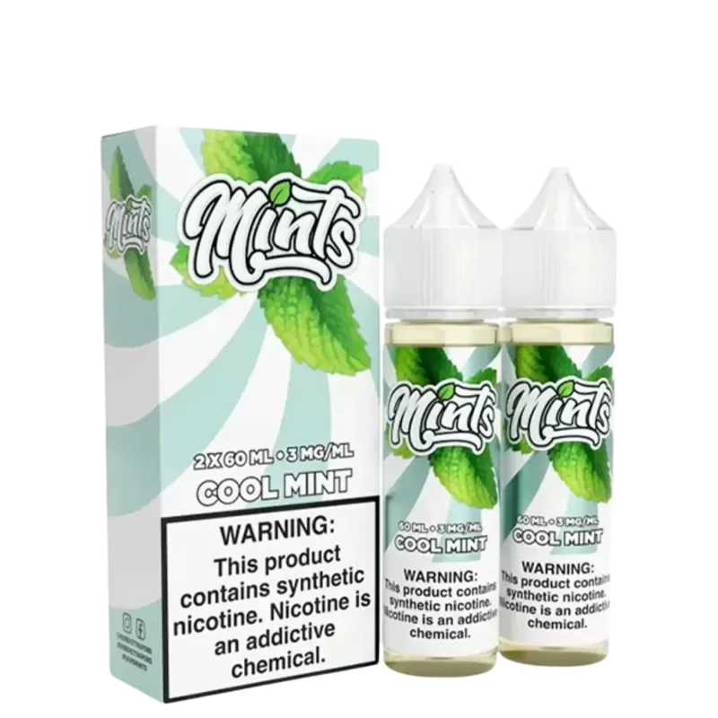 MINTS Cool Mint Eliquid by Mints Vape Co. (Freebase) – 120mL (2x60mL Bottles)
