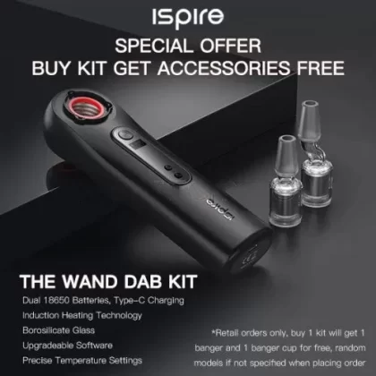 Ispire The Wand Dab Kit dual 18650(Free Accessories) - Black(EU Edition)