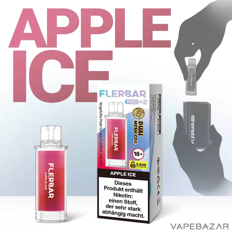 Flerbar Pods – Apple Ice – Prefilled Liquid Pod – 2er Pack - Image 2