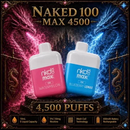 Naked 100 Max 4500 - Blueberry Cereal Donut Milk (BLK Series)