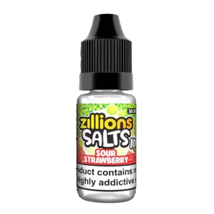 Zillions Salts Sour Strawberry Nic Salt Vape Juice - 10 Pack - Strength