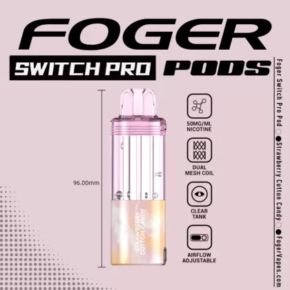 Strawberry Cotton Candy – Foger Switch Pro Pod | 30K Puffs