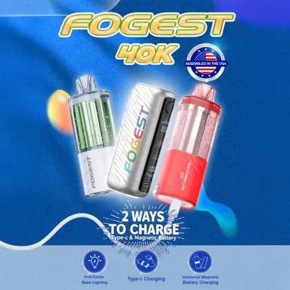 Assembled in USA | FOGEST 40K Disposable Device POD - 40,000 Puff - Hawaii Grape