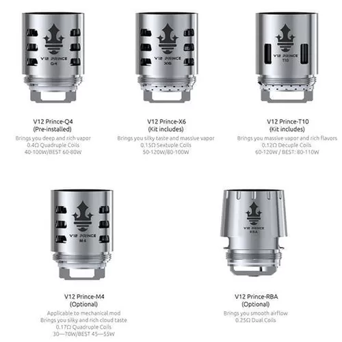 SMOK TFV12 Prince Coils - 3 Pack; Q4 0.4 Ohm, X6 0.15 Ohm - Image 2