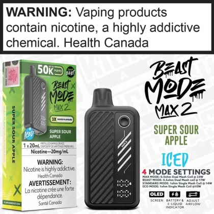 Super Sour Apple Iced BEAST MODE MAX 2 -50K -20mL
