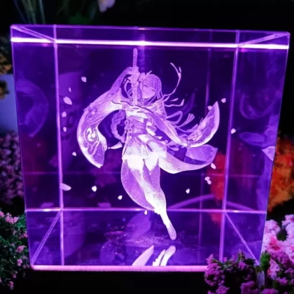 Electro Archon Cryo Adeptus Acrylic Crystal Stand Set - 4 Piece Collection