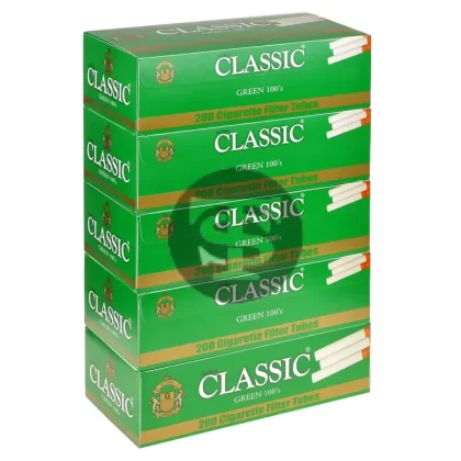 Classic Filter Tubes 100mm Menthol (Green) 5 Cartons of 200