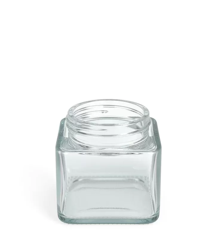 Cube Clear Glass V2 Jars | 50mm – 3oz | Sample