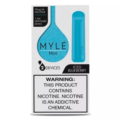 Myle Mini Disposable Pods 320 Puffs – 2 Pack Devices – Iced Blueberry