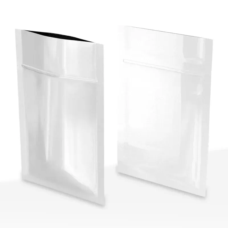 Tamper Evident | Glossy White Mylar Bags | 3″ x 4.5″ – 1g – 1000 Count - Ejuicewarehouse