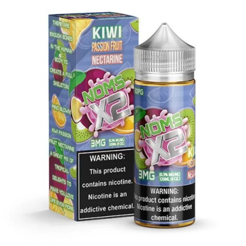 Noms X2 E-Liquid 120ml - Kiwi Passion Fruit Nectarine / 0mg - Vapeciga - Image 3