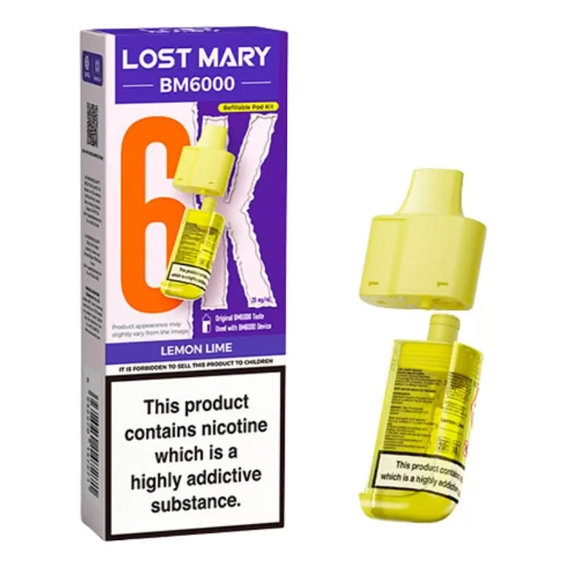 Lemon Lime BM6000 Prefilled Pods by Lost Mary (2ml + 10ml)