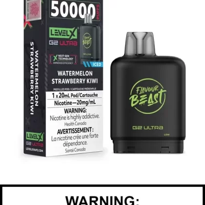 Watermelon Strawberry Kiwi Iced Flavour Beast Level X Ultra Pods