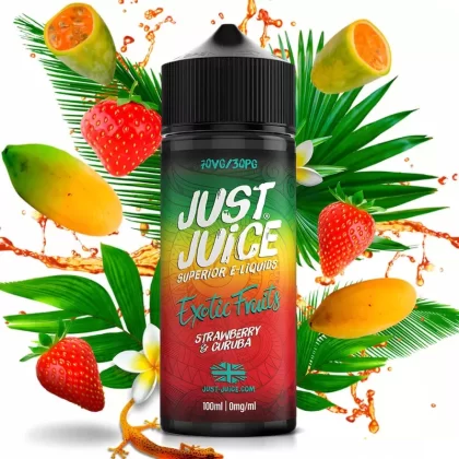 Just Juice Strawberry & Curuba 100ml Vape Juice - Size#0 Nic Shots>1 x 18mg Nic Shots>2 x 18mg Nic Shots