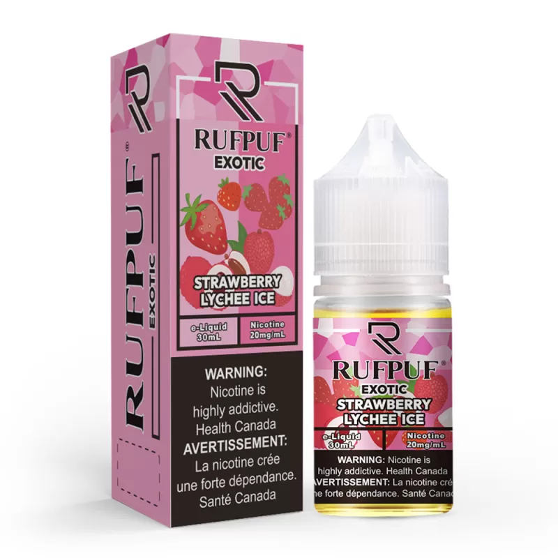 RufPuf Exotic Strawberry Lychee Ice Nic Salt – 30ml - Vapebazaar Pk