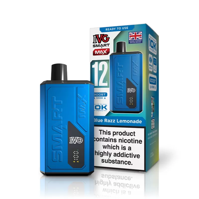 IVG Smart Max 10K Prefilled Vape KIT 10mg - Strawberry Raspberry Cherry - Image 3
