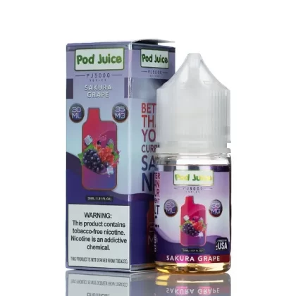 Pod Juice Salt PJ5000 – Sakura Grape Ice – 30ml - Vapejuice