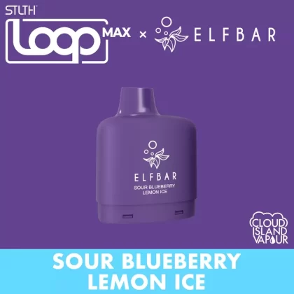 STLTH LOOP MAX X ELFBAR Pod Pack – Sour Blueberry Lemon Ice - Strength#20mg