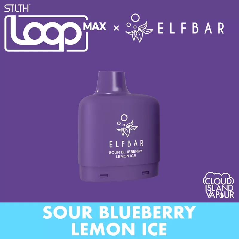 STLTH LOOP MAX X ELFBAR Pod Pack – Sour Blueberry Lemon Ice - Strength#20mg