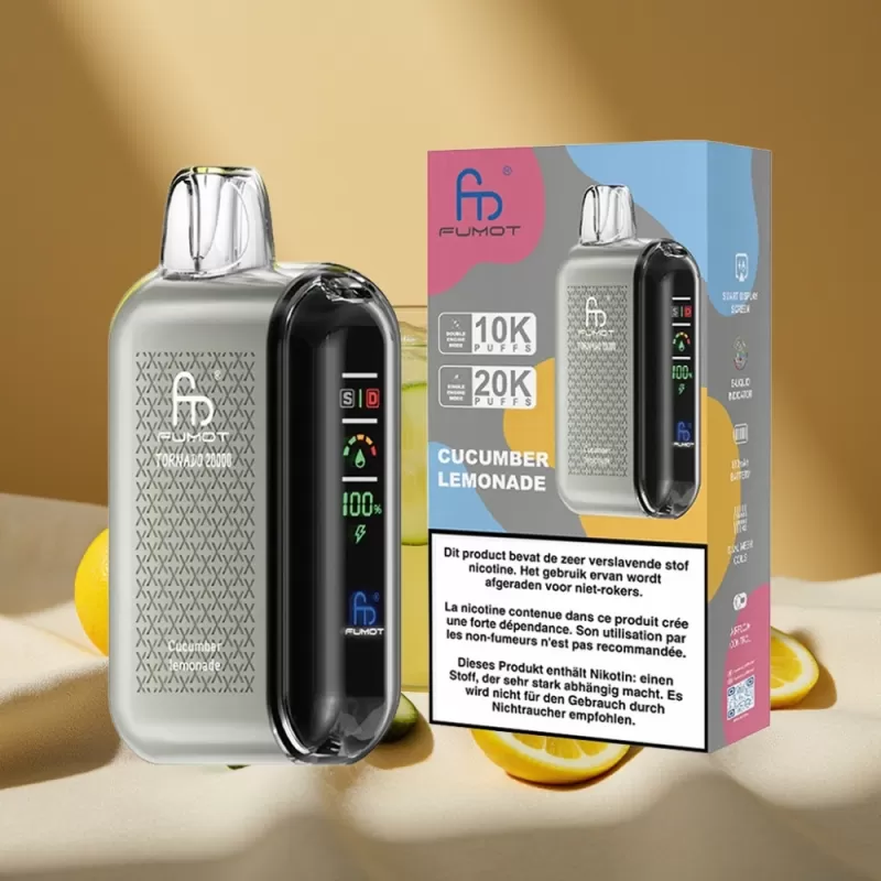 Fumot Tornado 20000 Puffs Dual Mesh 20ml Cucumber Lemonade - Image 2