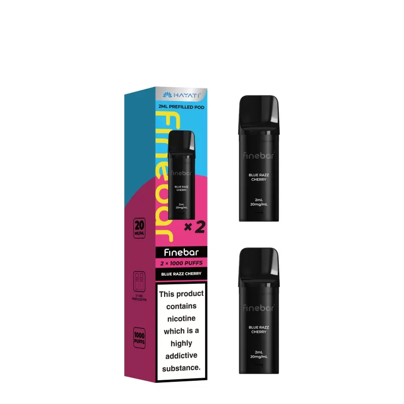 Hayati Finebar Prefilled Pods - Vape Product; Banana Ice, Blackberry Raspberry - Image 2