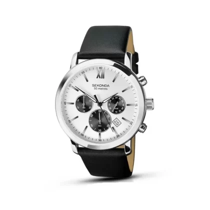 Sekonda Mens Chronograph Watch With Date and Leather Strap