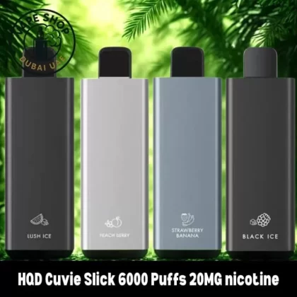 HQD Cuvie Slick 6000 Puffs 20MG nicotine - Vape Product, FULL BOX 10 DEVICE; Black Dragon, Black Ice (15A8C6)