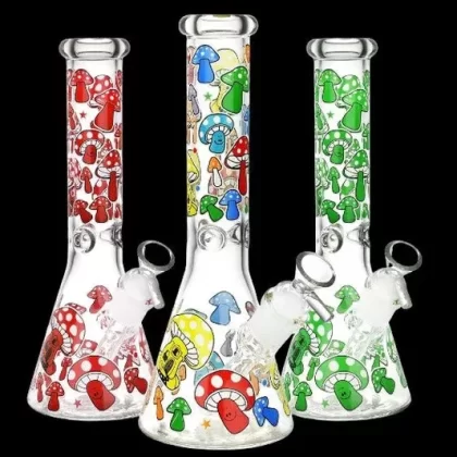 Glow Mushroom Beaker Bong – 10in